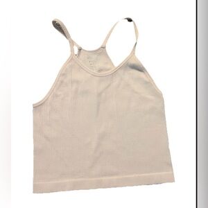 ODODOS Women's XL/XXL  Light Pink Rib-Knit Crop Tank Top (0795)